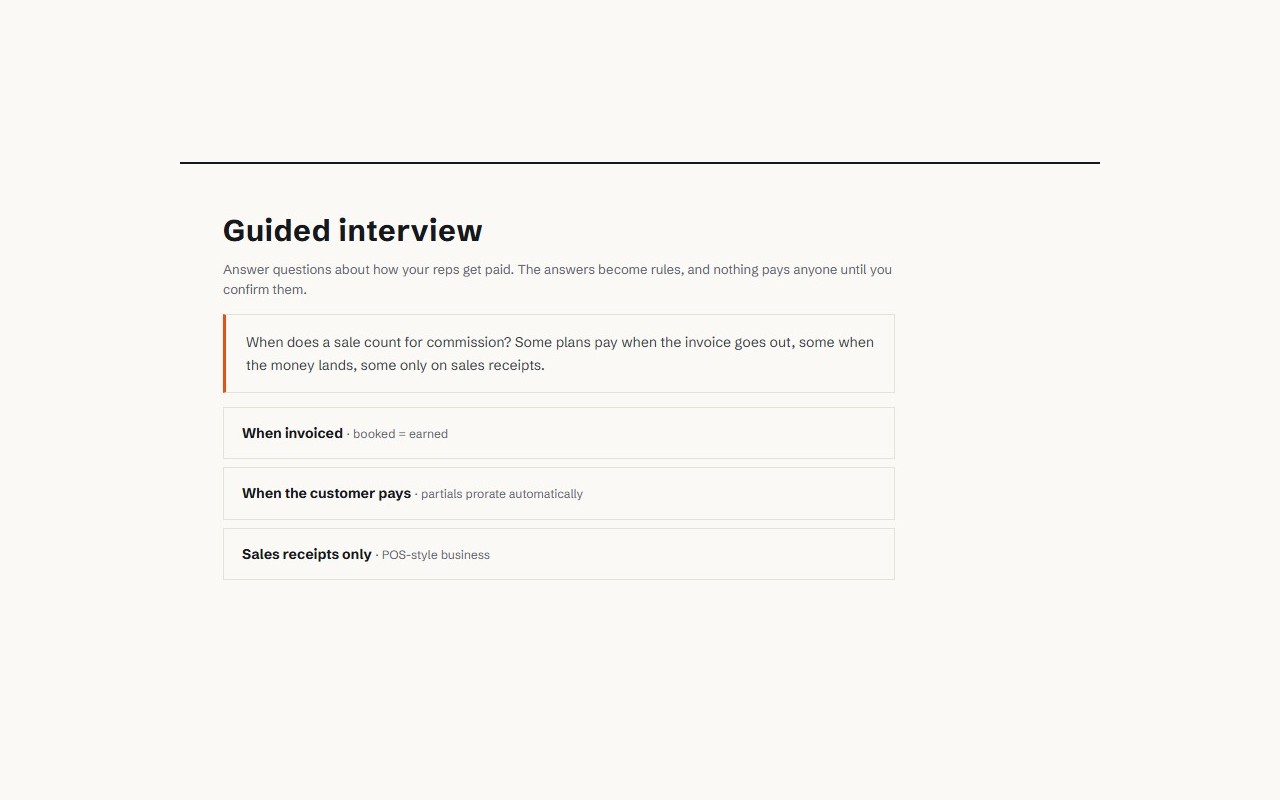 The guided setup interview
